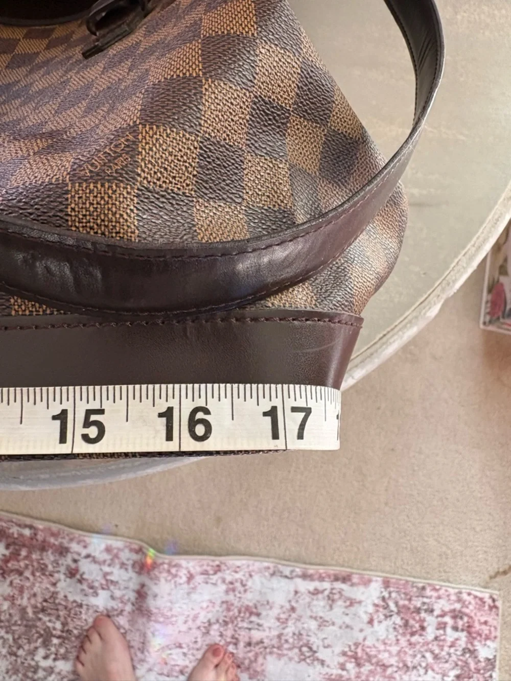 Louis Vuitton Brown Damier Canvas Travel Weekend Bag with Dark Trim - Picture 14 of 16